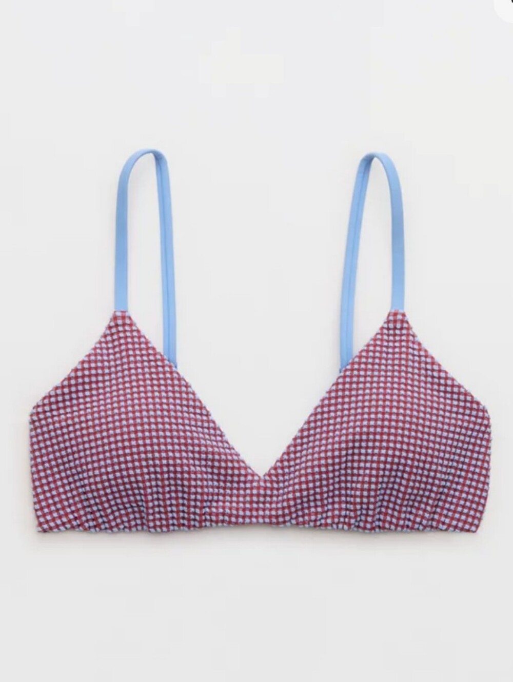 Aerie Gingham Skinny Strap Bikini Top
